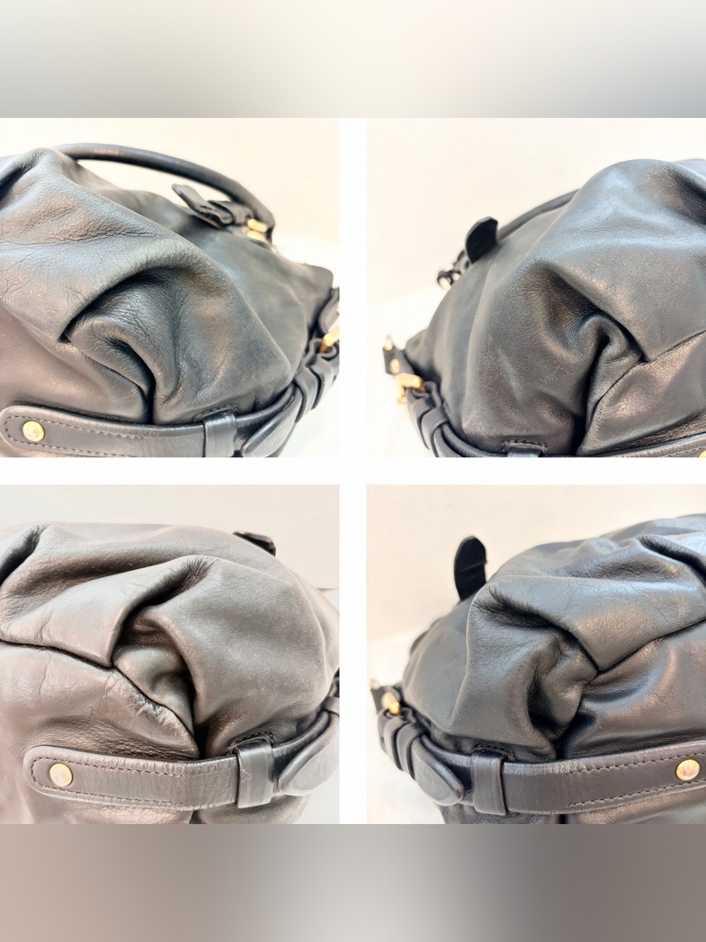 Authentic Prada Vintage Soft Calf Nero Black Leather Satchel - Picture 5 of 16